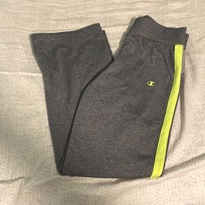 Champion neon green athletic striped joggers